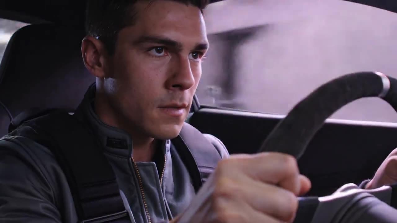 Cinematic close-up of a man driving with a tense, focused expression — a Kling 3.0 generation